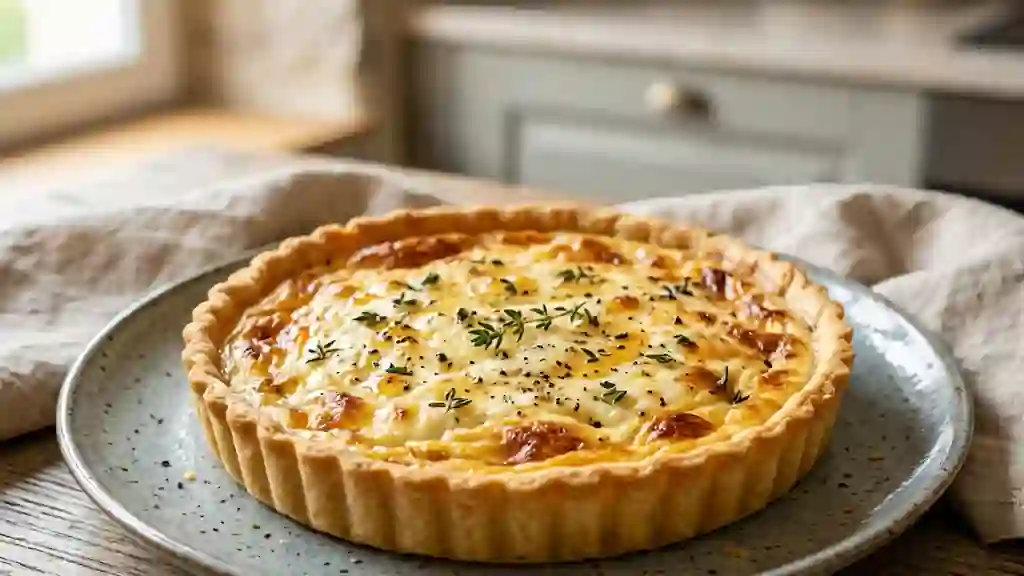 Tarte onctueuse au chèvre frais et miel - Photo de présentation