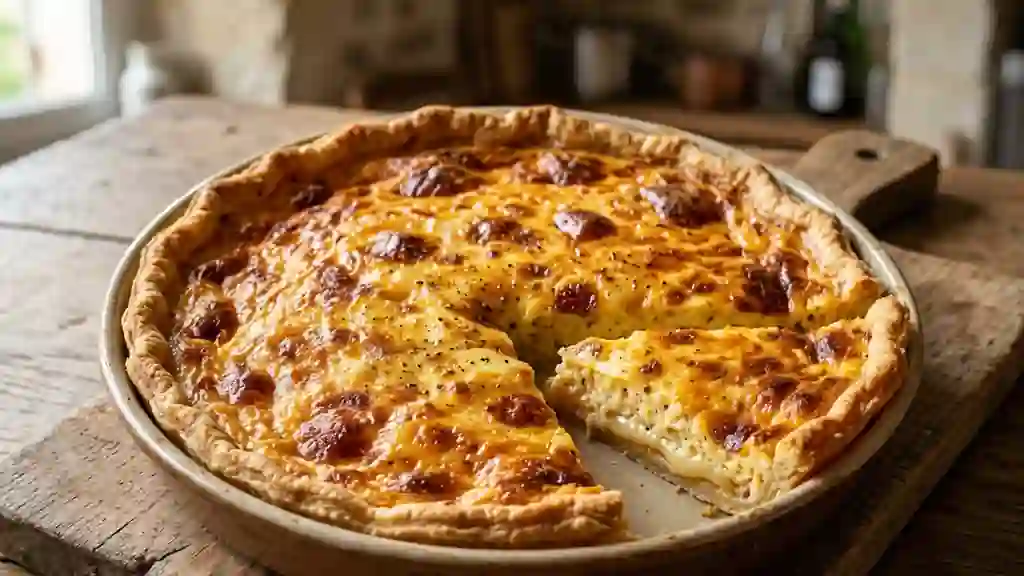 Tarte au Maroilles coulante et dorée - Photo de présentation