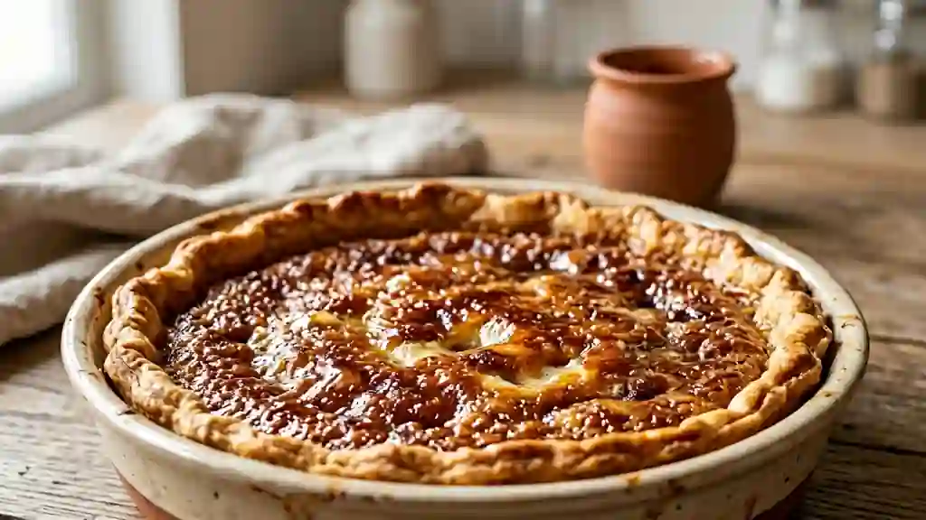 Tarte au sucre roux fondante et caramélisée - Photo de présentation