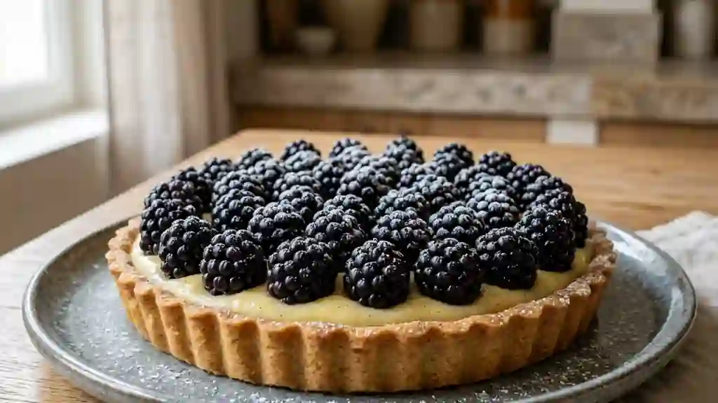 Tarte aux mûres et crème onctueuse - Photo de présentation