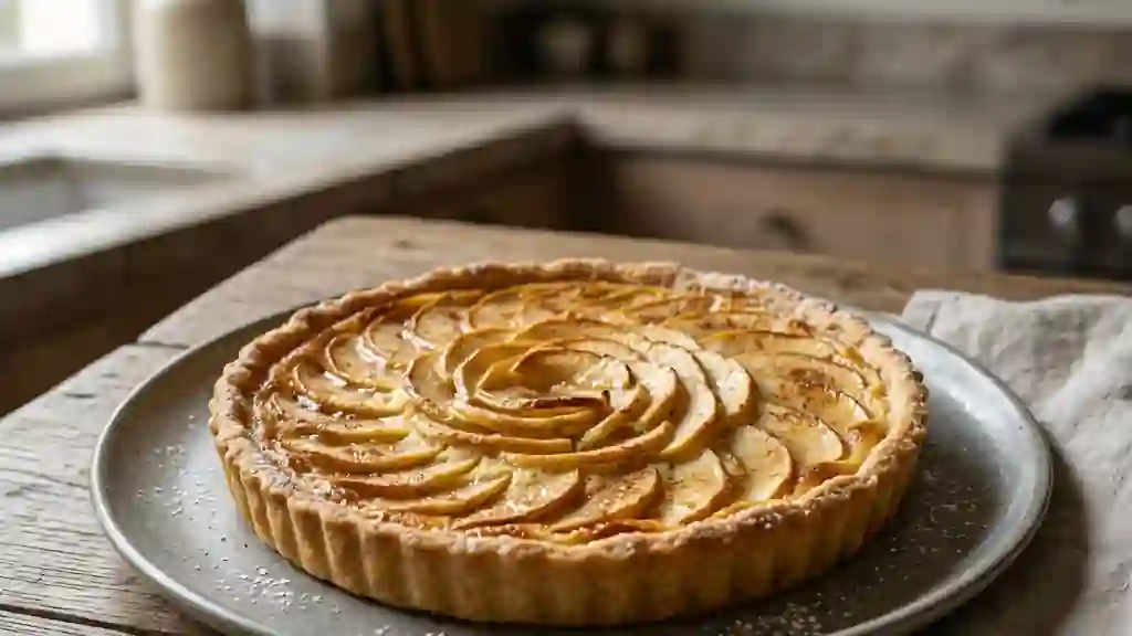 Tarte aux pommes fondante et fromage blanc - Photo de présentation
