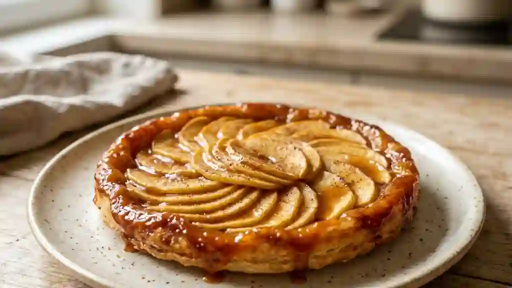 Tarte aux pommes fondante et caramel onctueux - Photo de présentation