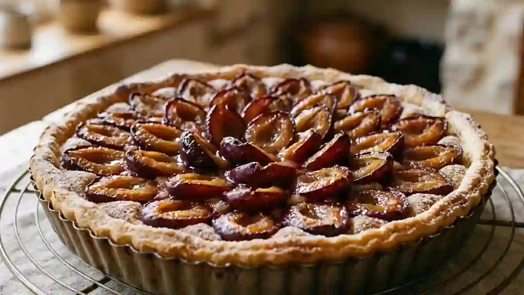 Tarte aux quetsches fondante et amandine - Photo de présentation