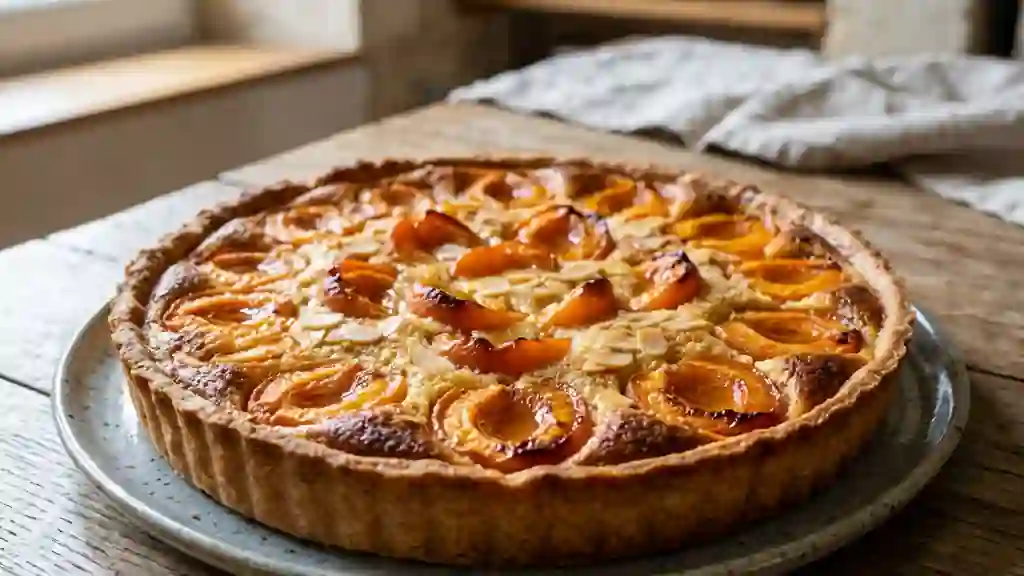 Tarte suisse fondante aux abricots et amandes - Photo de présentation