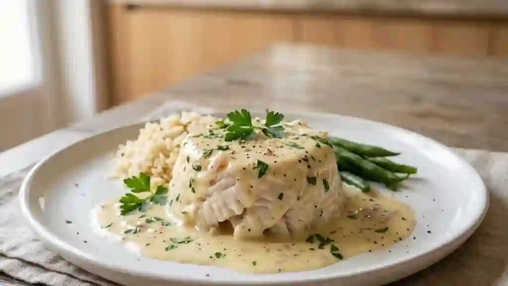 Timbale de soles fondantes à la crème citronnée - Photo de présentation