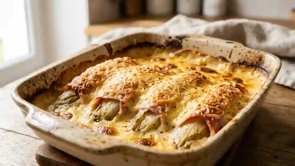 Gratin d'endives au jambon fondant - Photo de présentation