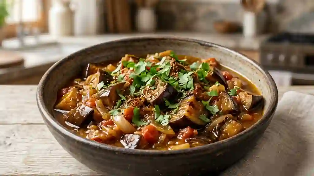 Aubergines fondantes aux épices orientales - Photo de présentation
