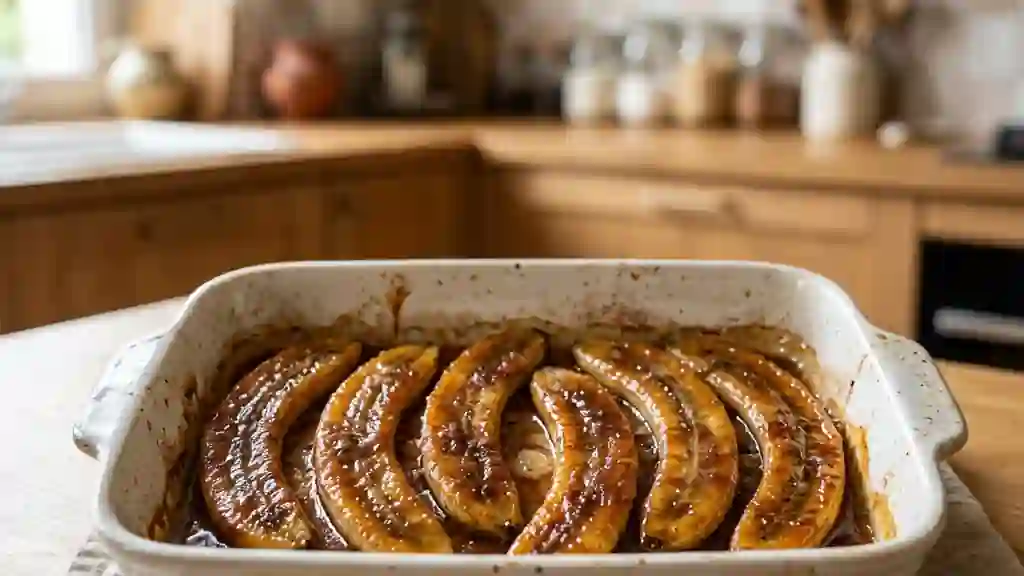 Bananes fondantes caramélisées à la cannelle - Photo de présentation