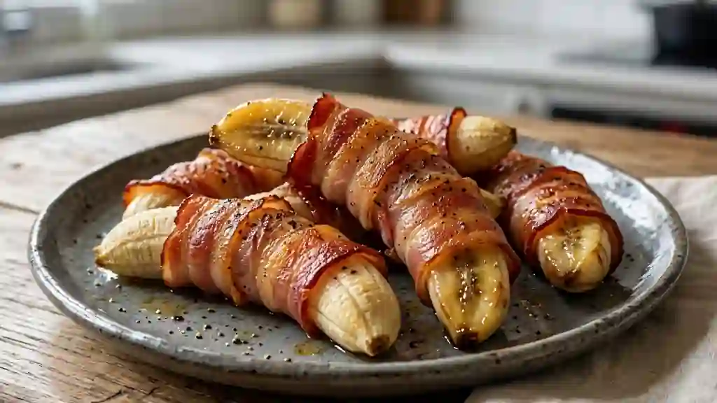 Bouchées de bananes rôties au bacon - Photo de présentation