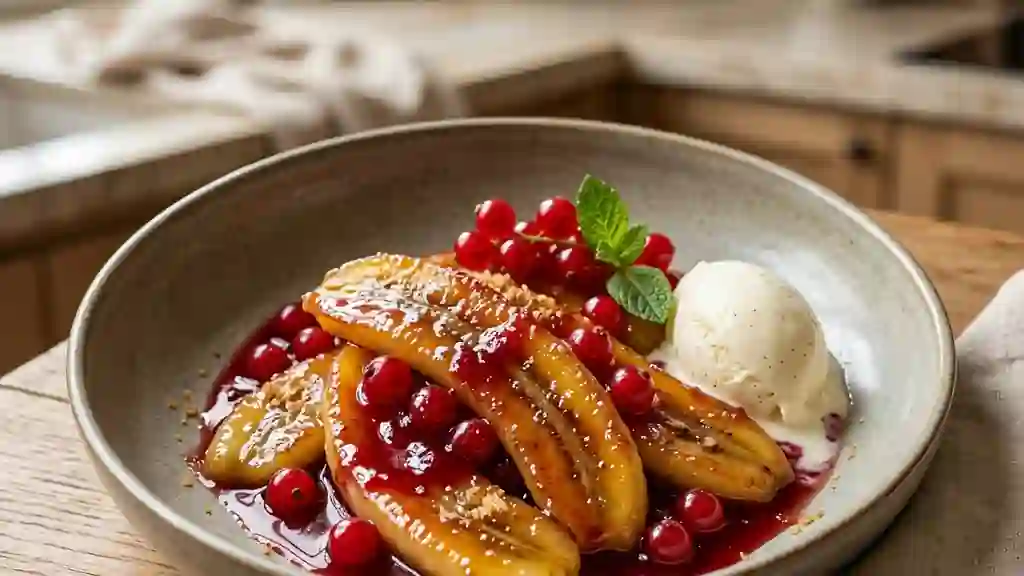 Bananes caramélisées et leur gelée acidulée - Photo de présentation
