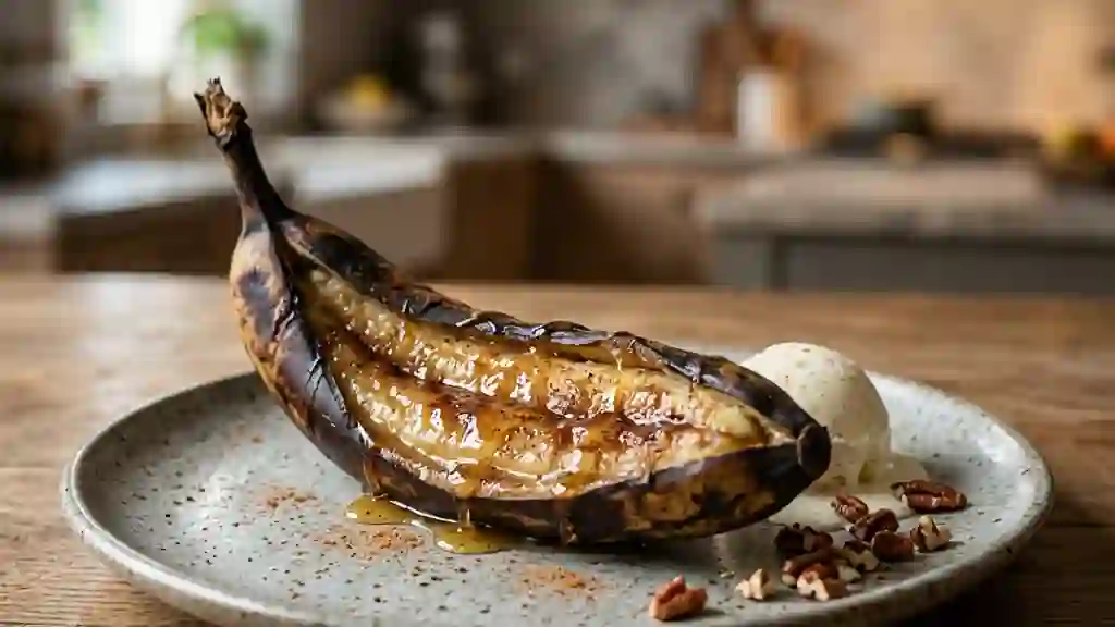 Bananes fondantes au miel et cannelle - Photo de présentation