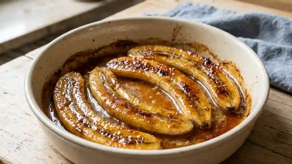 Bananes fondantes au miel et cannelle - Photo de présentation
