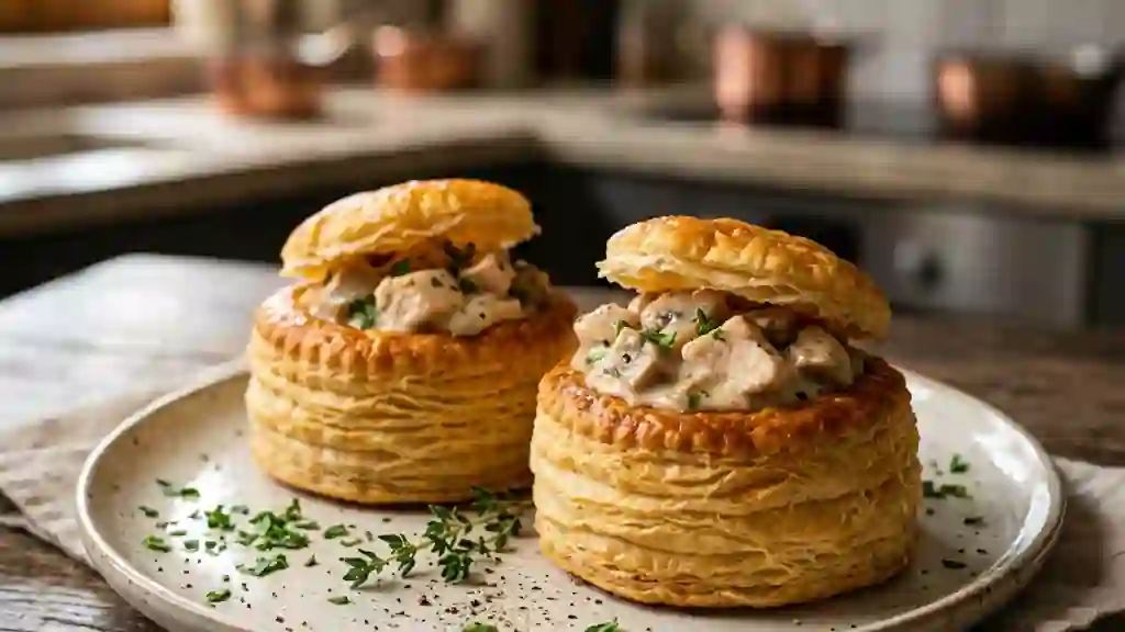 Bouchées à la reine croustillantes et crémeuses - Photo de présentation