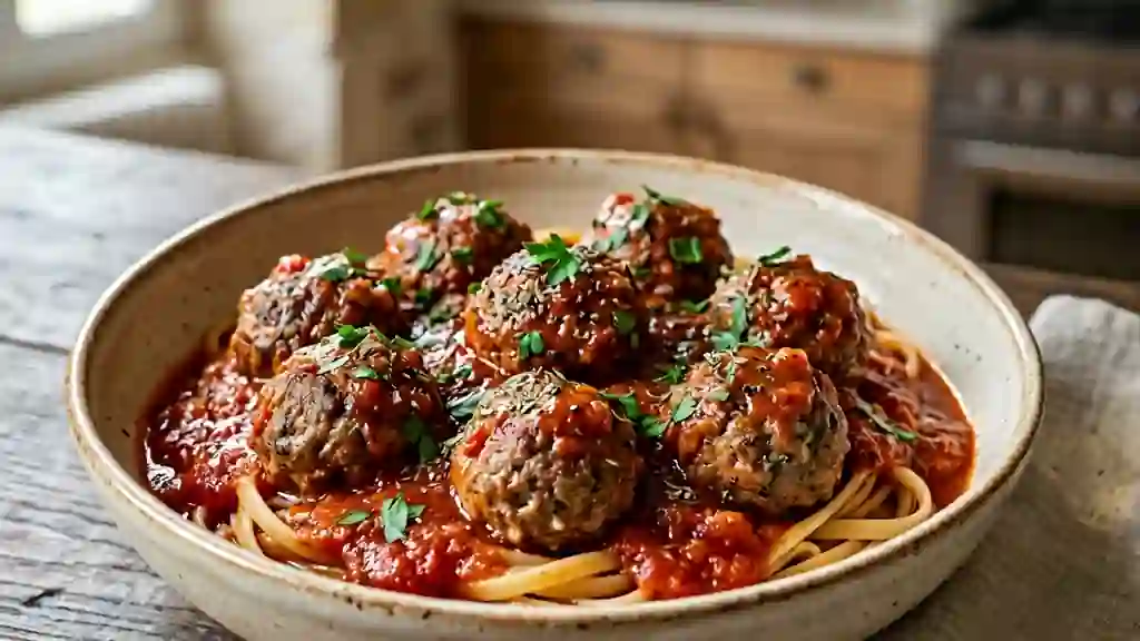 Boulettes de bœuf fondantes à la sauce tomate - Photo de présentation