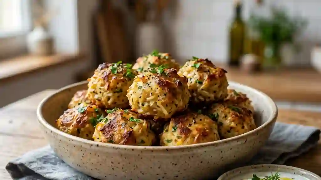 Boulettes de céleri-rave dorées au parmesan - Photo de présentation
