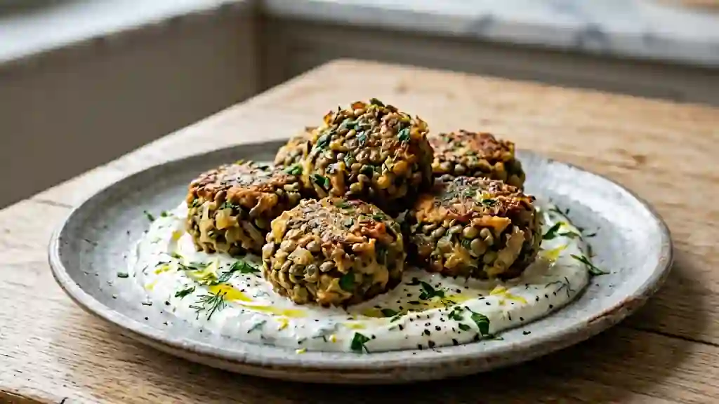 Boulettes de lentilles fondantes aux échalotes - Photo de présentation