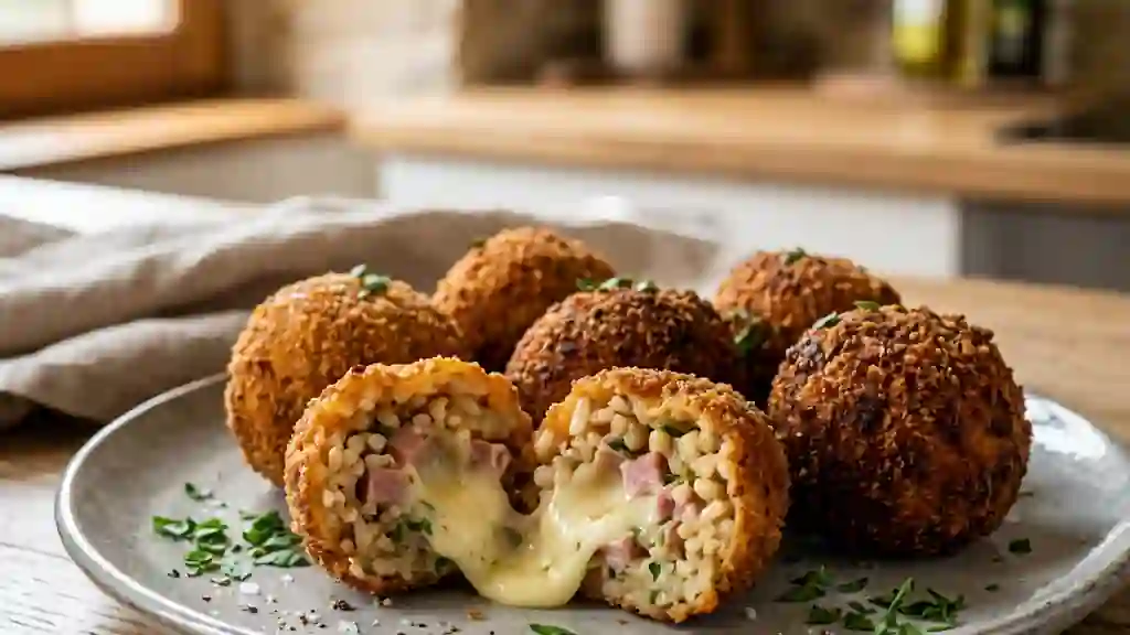 Boulettes de riz croustillantes au cœur fondant - Photo de présentation