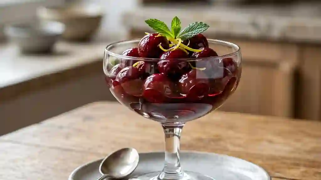 Cerises fondantes macérées au Kirsch - Photo de présentation