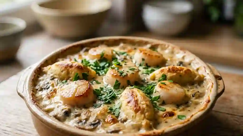 Gratiné de Saint-Jacques et Quenelles Crémées - Photo de présentation