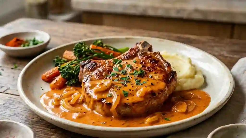 Côtes de porc fondantes à la crème de paprika - Photo de présentation
