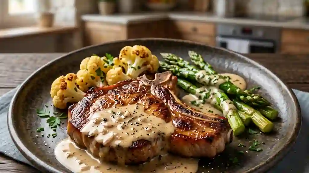 Côtes de veau tendres, crème onctueuse et fumée - Photo de présentation