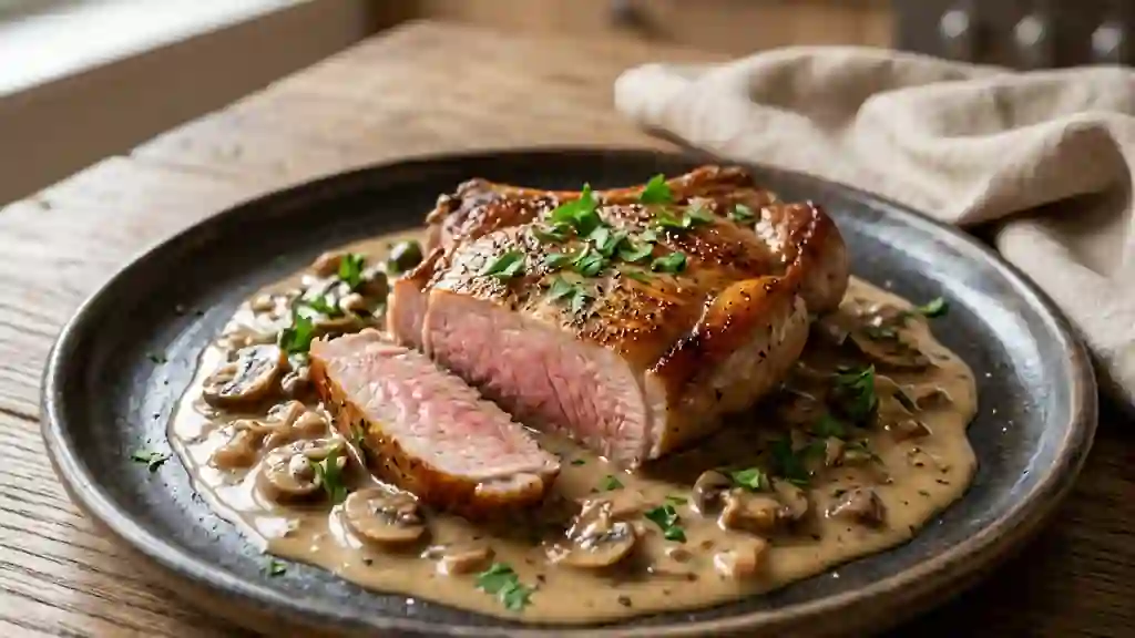 Côtes de veau forestières à la crème - Photo de présentation