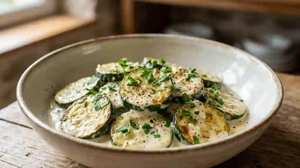 Poêlée de courgettes onctueuses à l'ail - Photo de présentation