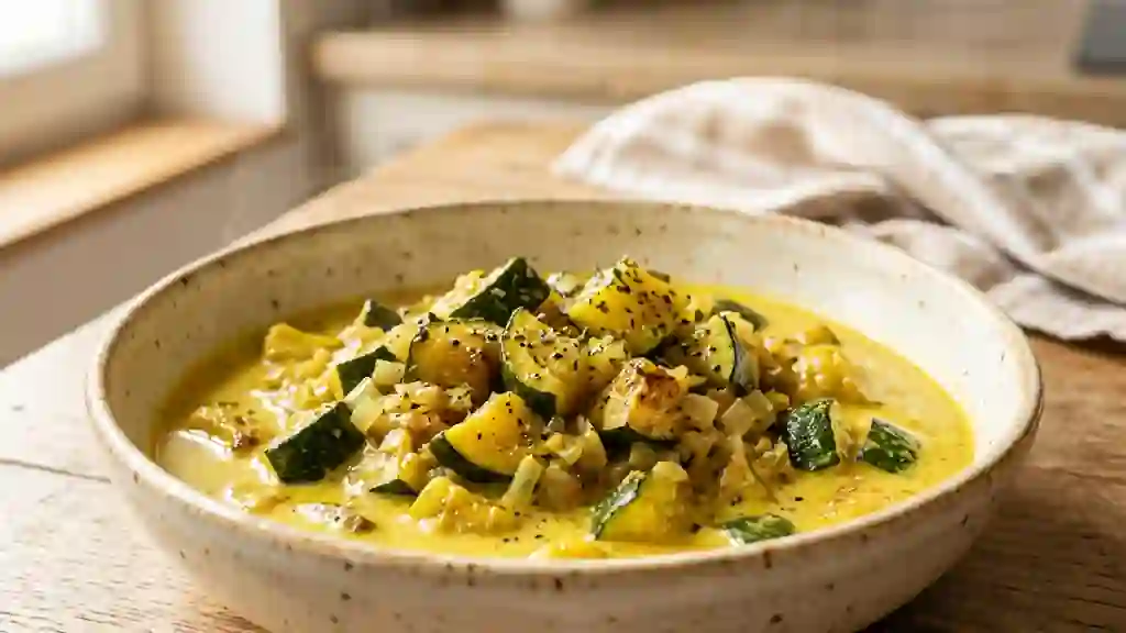 Courgettes crémeuses au curry express - Photo de présentation