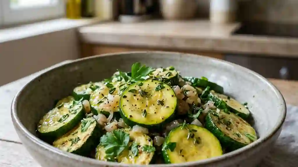 Courgettes fondantes au thym et persil frais - Photo de présentation