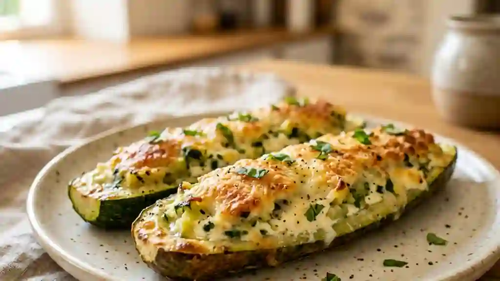 Courgettes gratinées à la ricotta et basilic - Photo de présentation