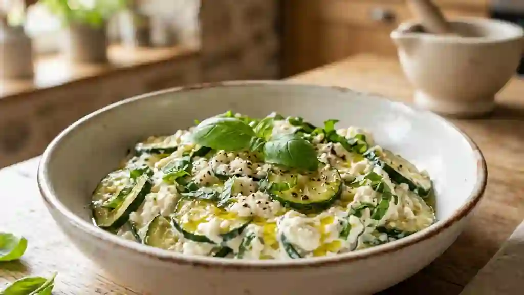 Courgettes Fondantes à la Ricotta et Basilic - Photo de présentation