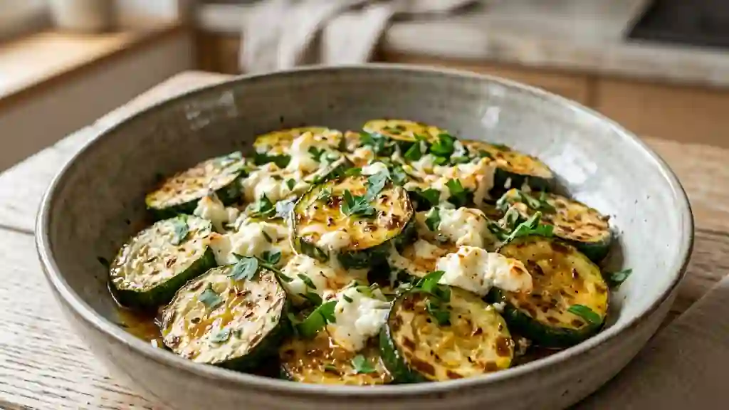 Poêlée de courgettes fondantes au chèvre - Photo de présentation