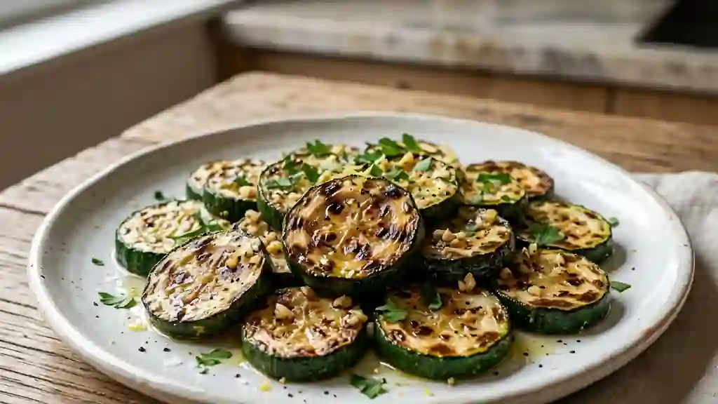 Courgettes grillées fondantes à l'ail - Photo de présentation