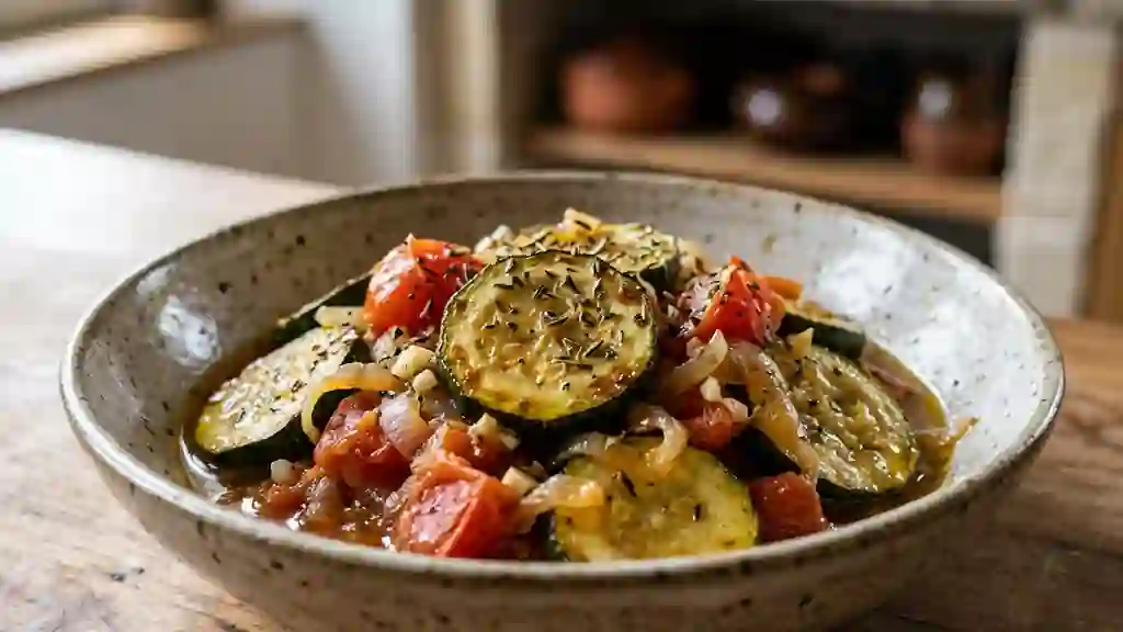 Poêlée de courgettes niçoises au basilic - Photo de présentation