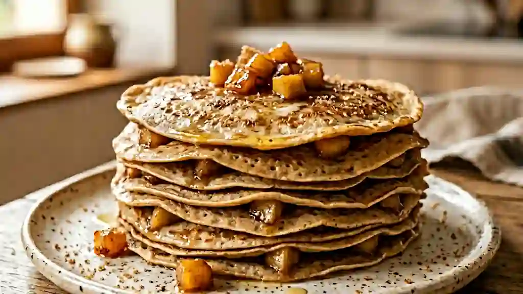Crêpes moelleuses pomme et châtaigne - Photo de présentation