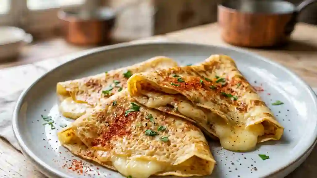 Crêpes fondantes au fromage et paprika - Photo de présentation
