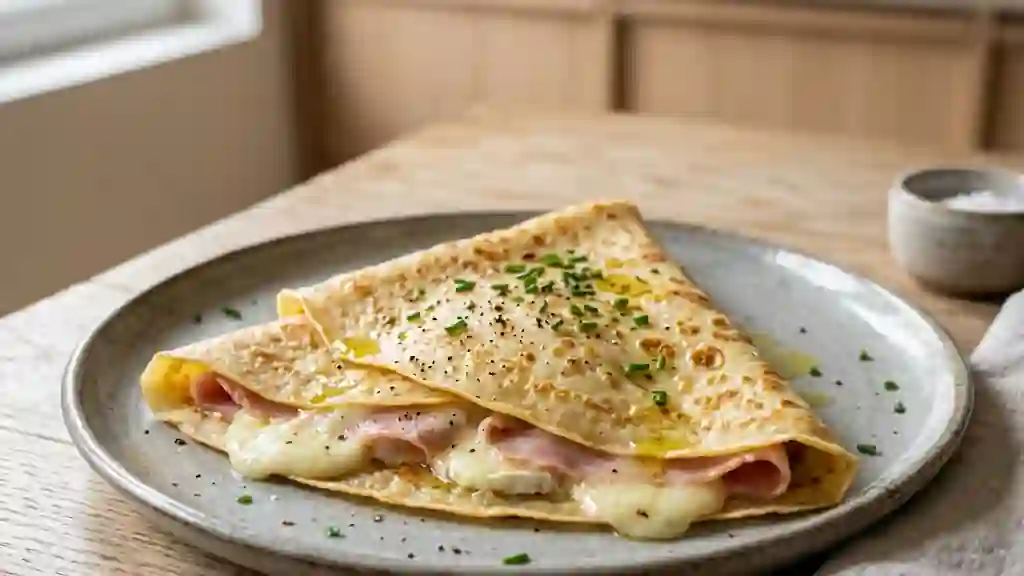 Crêpe Moelleuse Jambon et Chèvre Fondant - Photo de présentation