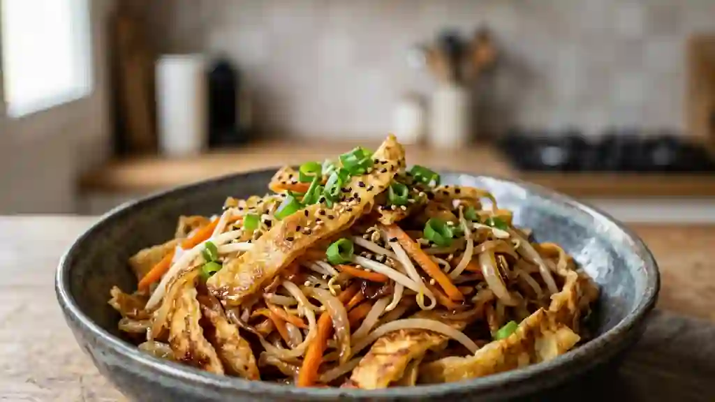 Crêpes Chinoises Croustillantes au Wok - Photo de présentation