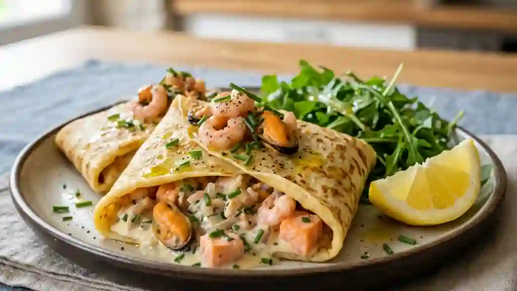 Crêpes de la mer onctueuses au saumon - Photo de présentation