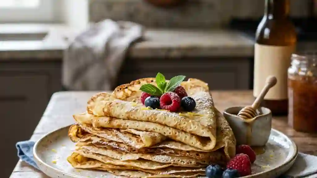 Crêpes à la bière légères et dentelées - Photo de présentation