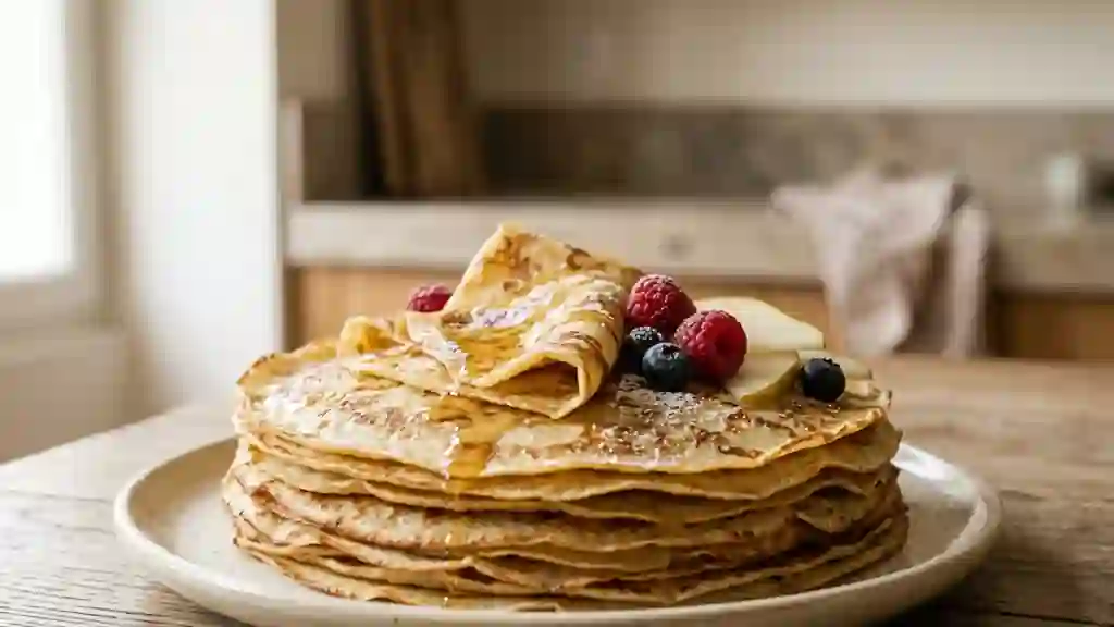 Crêpes Moelleuses au Lait de Chèvre et Vanille - Photo de présentation