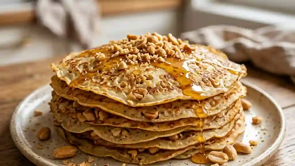 Crêpes fondantes au croquant de cacahuètes - Photo de présentation