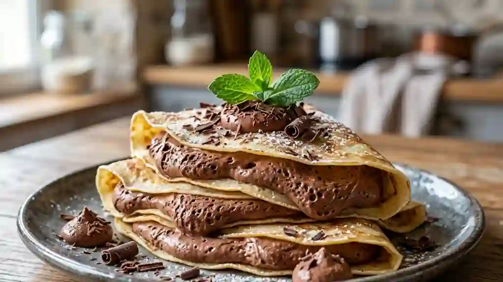 Crêpes Moelleuses au Cœur Mousseux Chocolat - Photo de présentation