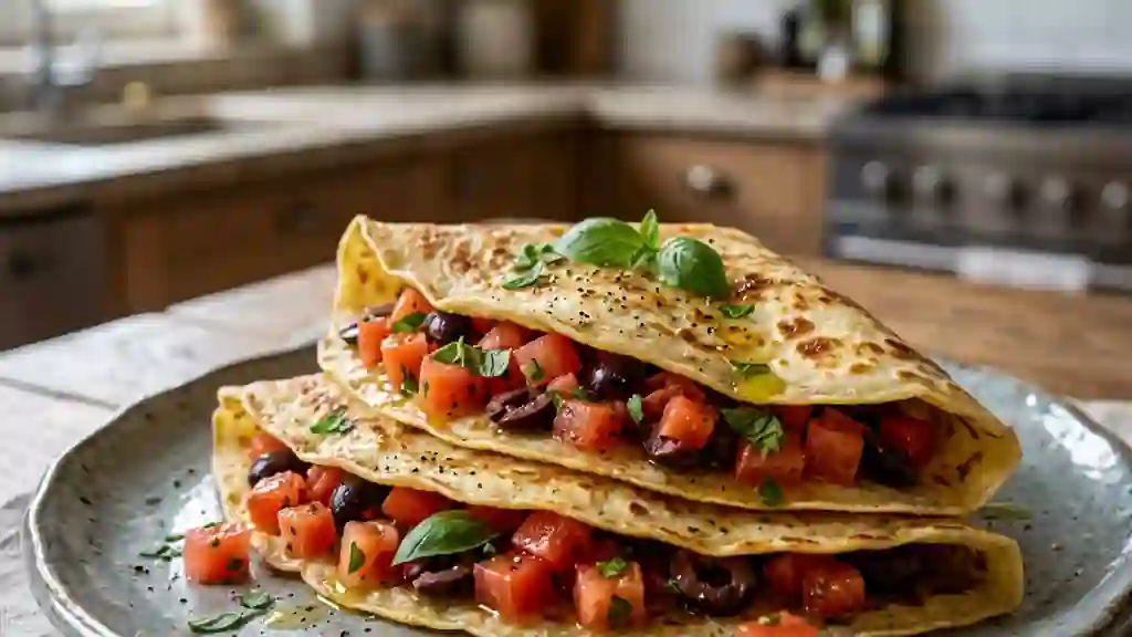 Crêpes Moelleuses Tomate et Olives Noires - Photo de présentation
