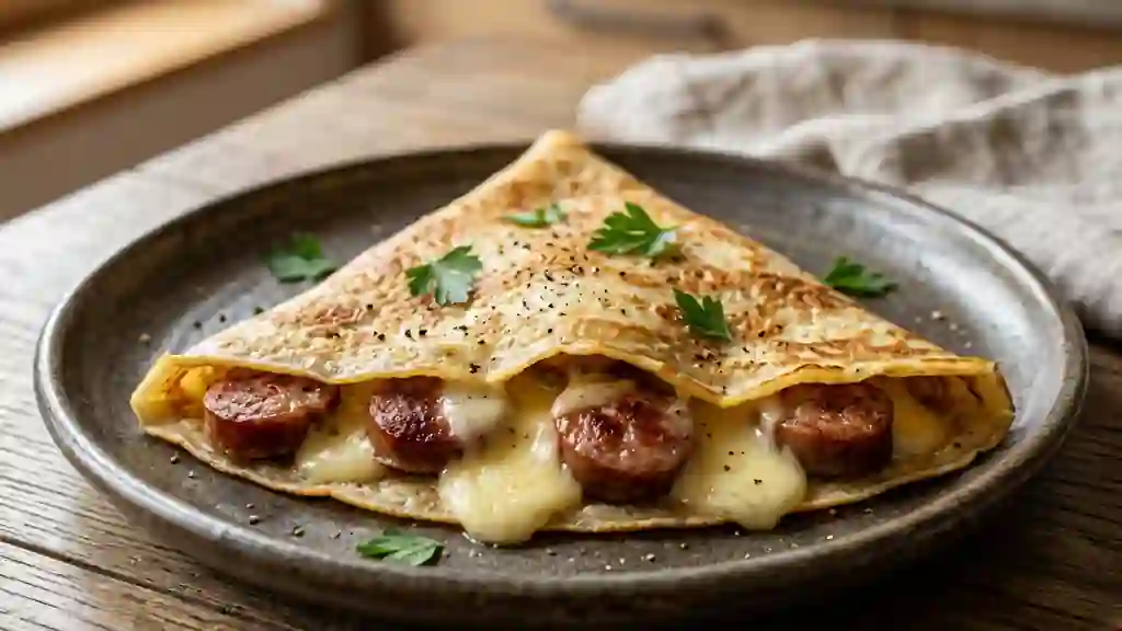 Crêpes fondantes aux diots et gruyère - Photo de présentation
