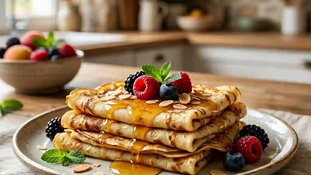 Crêpes fondantes au miel doré - Photo de présentation