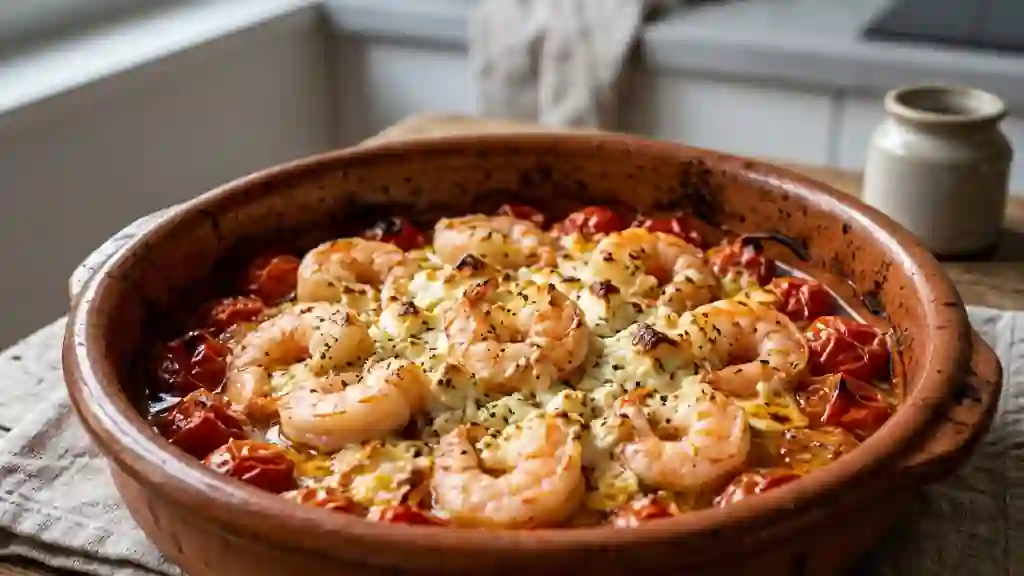 Crevettes rôties à la feta et origan - Photo de présentation