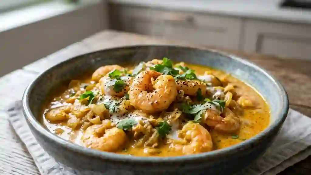 Crevettes au curry et coco onctueuses - Photo de présentation