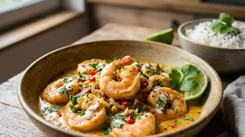 Crevettes onctueuses au coco et citron vert - Photo de présentation