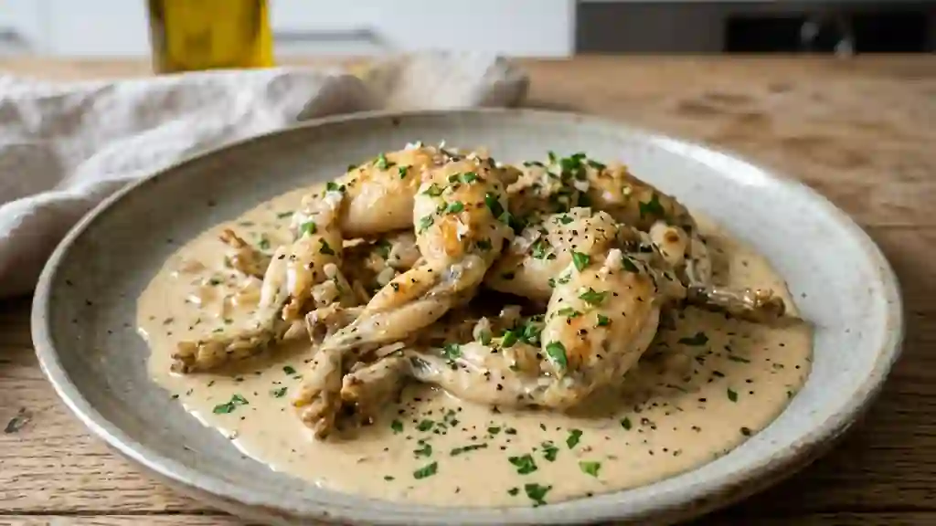 Grenouilles Fondantes à la Crème et à l'Ail - Photo de présentation
